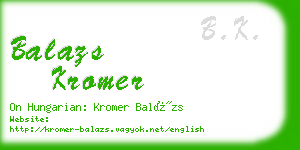 balazs kromer business card